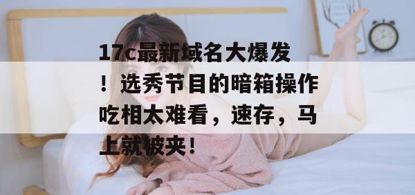 17c最新域名大爆发!选秀节目的暗箱操作吃相太难看,速存,马上就被夹!